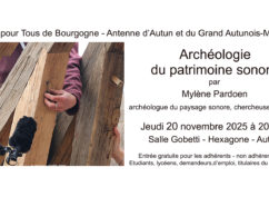 Conférence : Archéologie du patrimoine sonore : des archives à l’étude de la sensorialité des gestes et des paysages sonores, par M. Pardoën, chercheuse CNRS