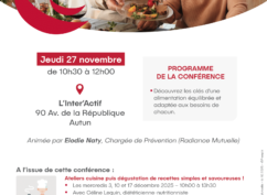 Conference Bien Manger à tout âge suivis de 3 ateliers cuisine
